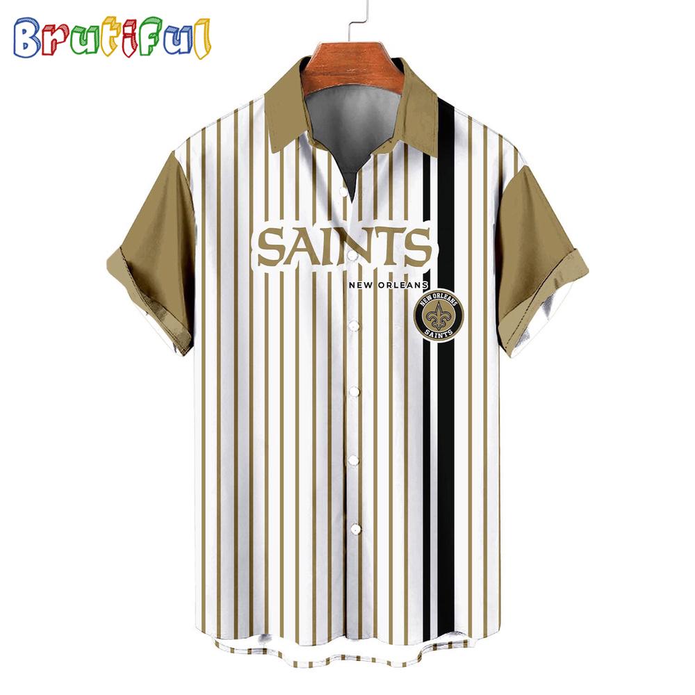 NFL New Orleans Saints Classic Retro Mascot Line Summer Beach Hawaiian Shirt