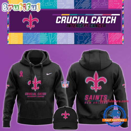 NFL New Orleans Saints Crucial Catch Pink Breast Cancer Awareness New Unisex Hoodie, Sweatshirt, T Shirt