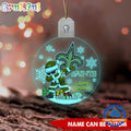 NFL New Orleans Saints Football Team Christmas Santa Claus Circle Led Acrylic Ornament