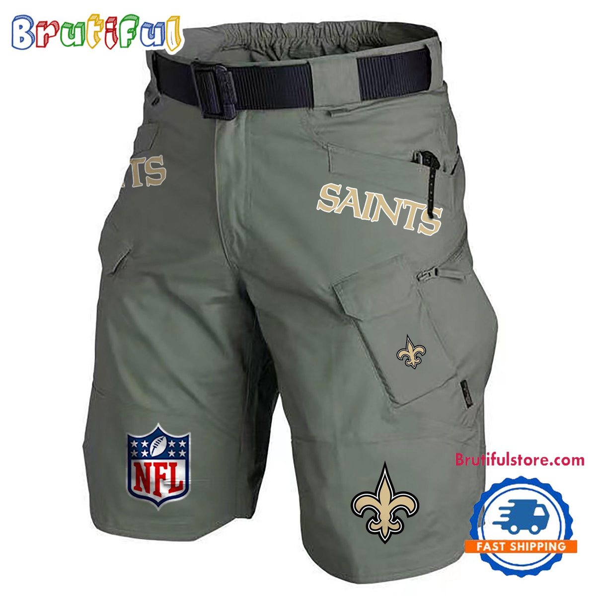 NFL New Orleans Saints Football Team Military Tactical Shorts