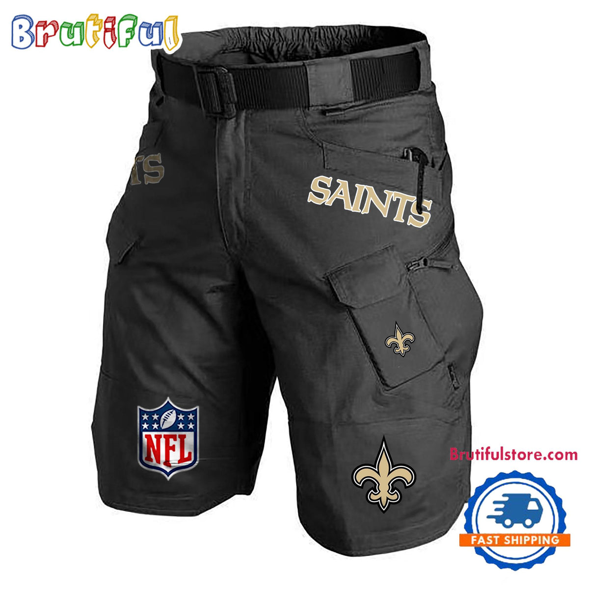 NFL New Orleans Saints Football Team Military Tactical Shorts