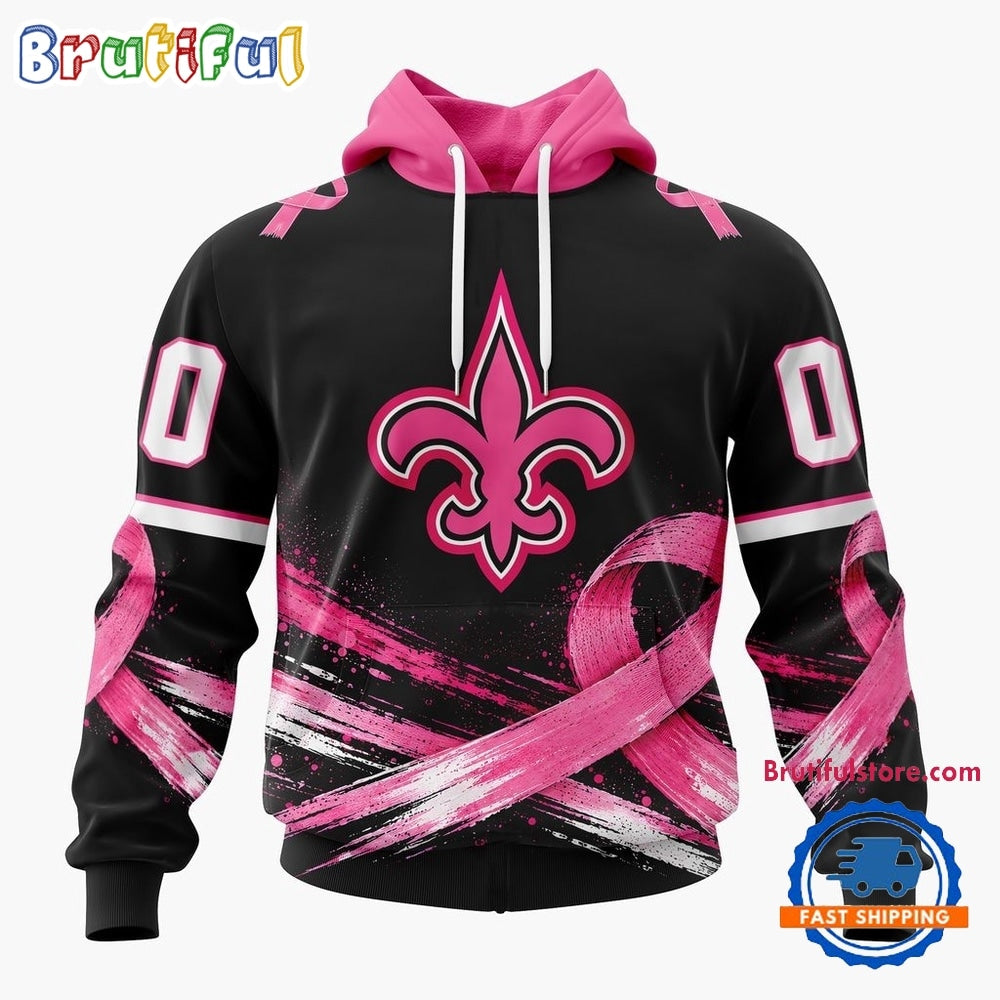 NFL New Orleans Saints Personalized Pink Fights Breast Cancer 2026 Design Hoodie, TShirt, Sweatshirt