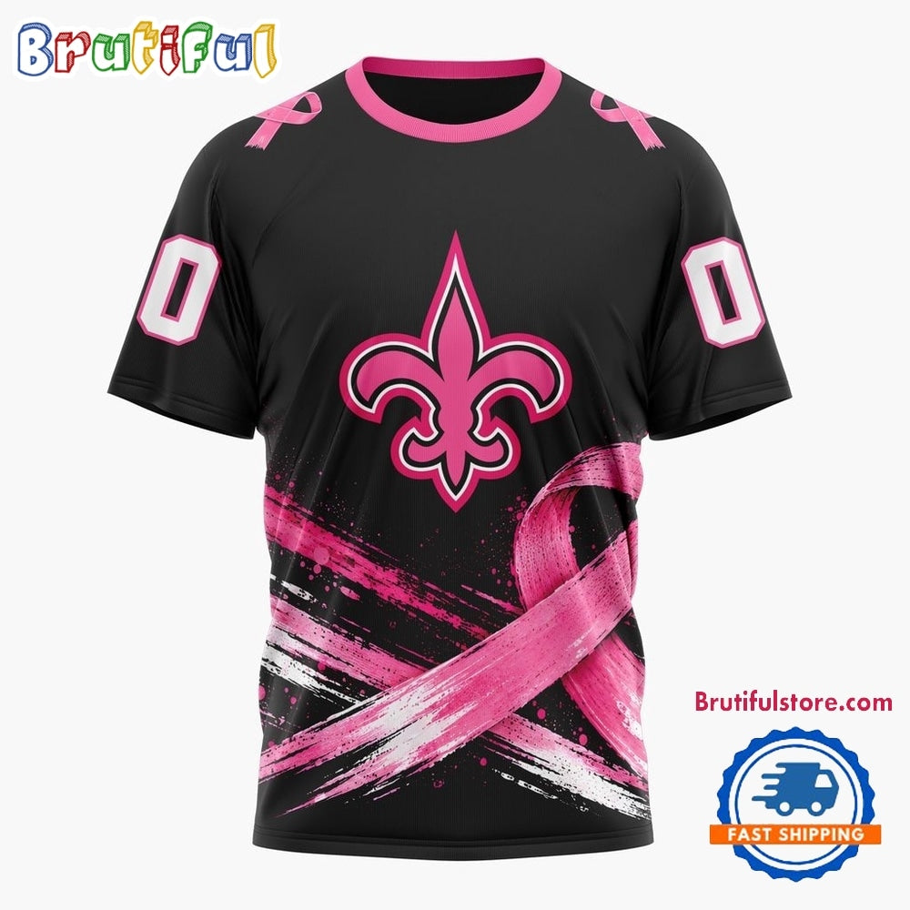 NFL New Orleans Saints Personalized Pink Fights Breast Cancer 2026 Design Hoodie, TShirt, Sweatshirt