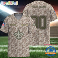 NFL New Orleans Saints Camo Veterans Personalized Football Jersey