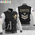 NFL New Orleans Saints Football Team Personalized Varsity Baseball Jacket