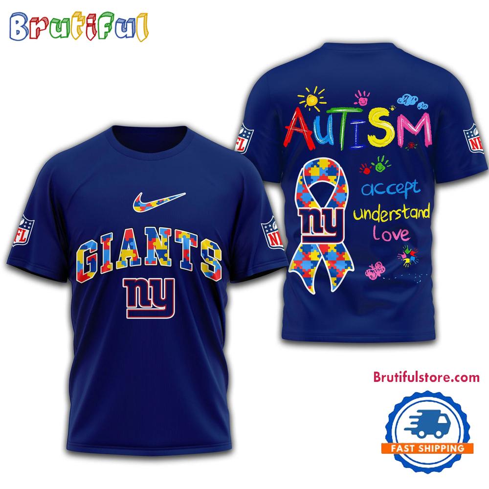 NFL New York Giants 2025 Autism Awareness 3D Shirt
