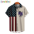 NFL New York Giants American Flag Summer Button Hawaiian Shirt