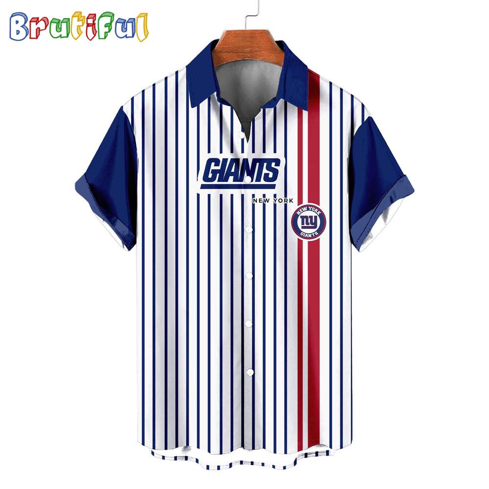 NFL New York Giants Classic Retro Mascot Line Summer Beach Hawaiian Shirt