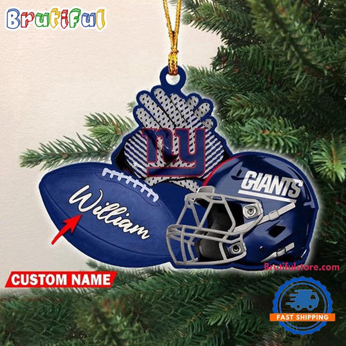 NFL New York Giants Football Helmets Christmas Ornament, Custom Football Ornament Decoration