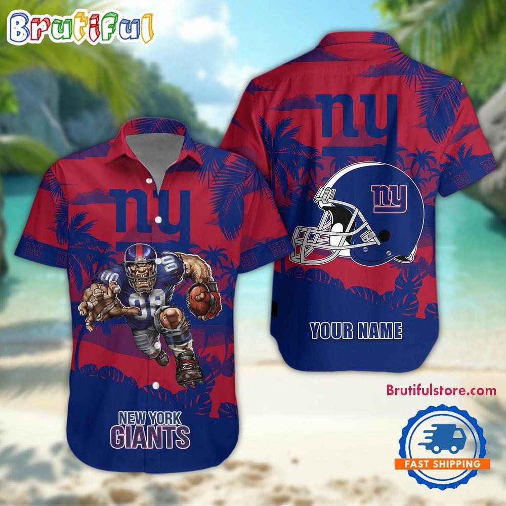 NFL New York Giants Football Mascot Summer Hawaiian Shirt