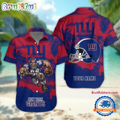NFL New York Giants Football Mascot Summer Hawaiian Shirt