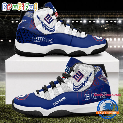 NFL New York Giants Football Team Custom Air Jordan 11 Shoes