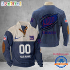 NFL New York Giants Football Team Custom Name And Number Buttoned Collar Sweatshirt