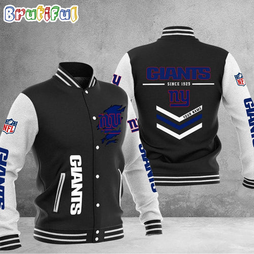 NFL New York Giants Football Team Personalized Varsity Baseball Jacket
