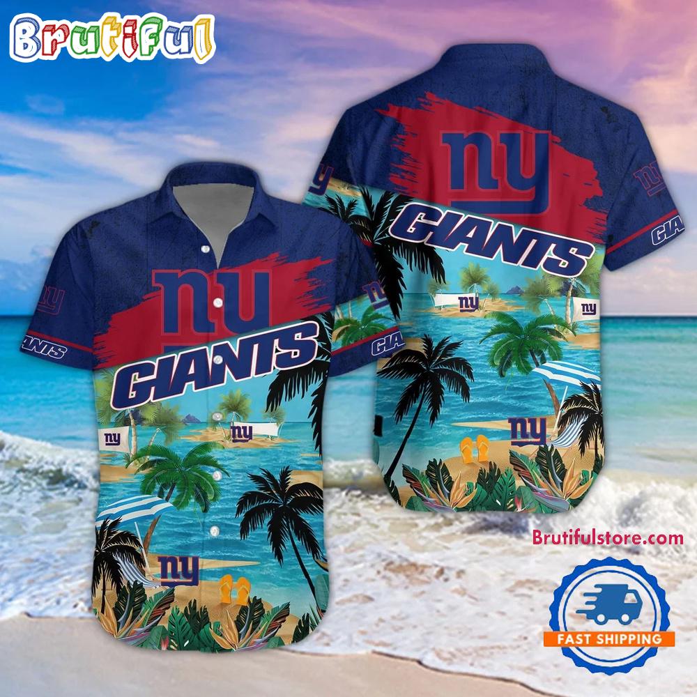 NFL New York Giants Palm Tree Summer Beach Aloha Hawaiian Shirt