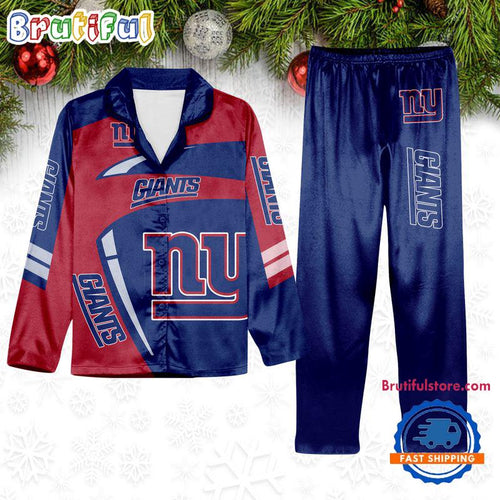 NFL New York Giants Special Football Team Winter Season Satin Pajamas Set