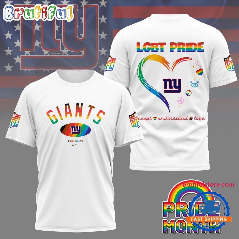 NFL New York Giants x Pride Month 2025 3D Shirt, Football Accept Understand Love TShirt