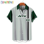 NFL New York Jets Classic Retro Mascot Line Summer Beach Hawaiian Shirt