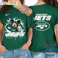 NFL New York Jets Mickey Mouse Women’s Cross Strap Shoulder Shirt, Football One Shoulder Shirt