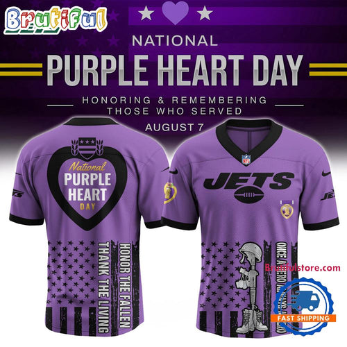 NFL New York Jets Purple Heart Day Limited Edition Football Jersey