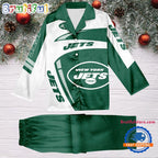 NFL New York Jets Special Football Team Winter Season Satin Pajamas Set