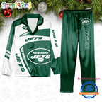 NFL New York Jets Special Football Team Winter Season Satin Pajamas Set