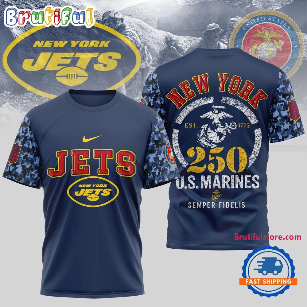 NFL New York Jets US Marines 250 Years Est.1775 Unisex 3D T Shirt