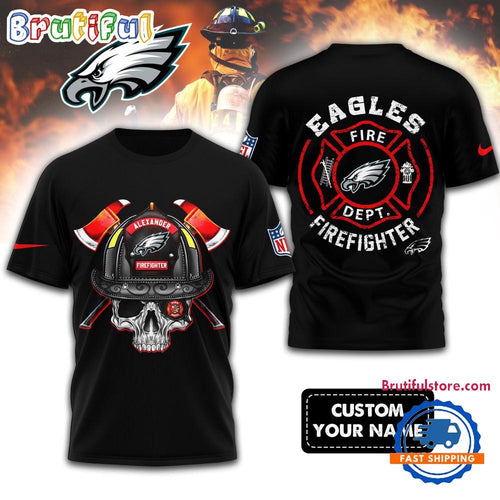 NFL Philadelphia Eagles Football Team Fire Fighter Unisex 3D Shirt