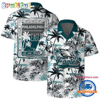 NFL Philadelphia Eagles Football Team Logo Pattern Flamingo Hibiscus Summer Hawaiian Shirt And Beach Short