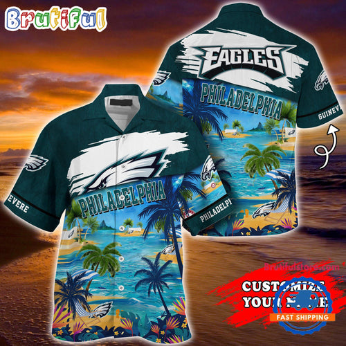 NFL Philadelphia Eagles Palm Tree Hot Summer Hawaiian Shirt Gifts Sport Fans