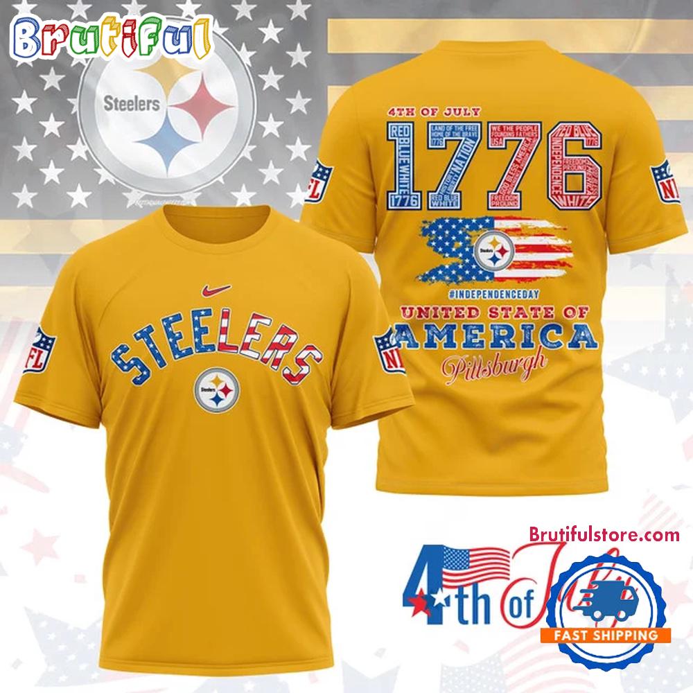 NFL Pittsburgh Steelers 4th of July Happy Independence Day 1776 3D Shirt