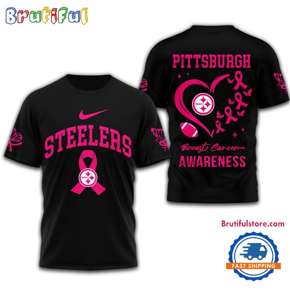 NFL Pittsburgh Steelers Football 2025 New Design Breast Cancer Awareness 3D Shirt