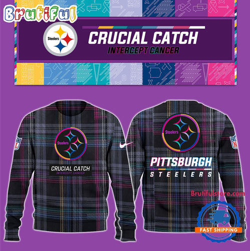 NFL Pittsburgh Steelers Football Crucial Catch Intercept Cancer Design New Unisex Sweatshirt, Hoodie, TShirt