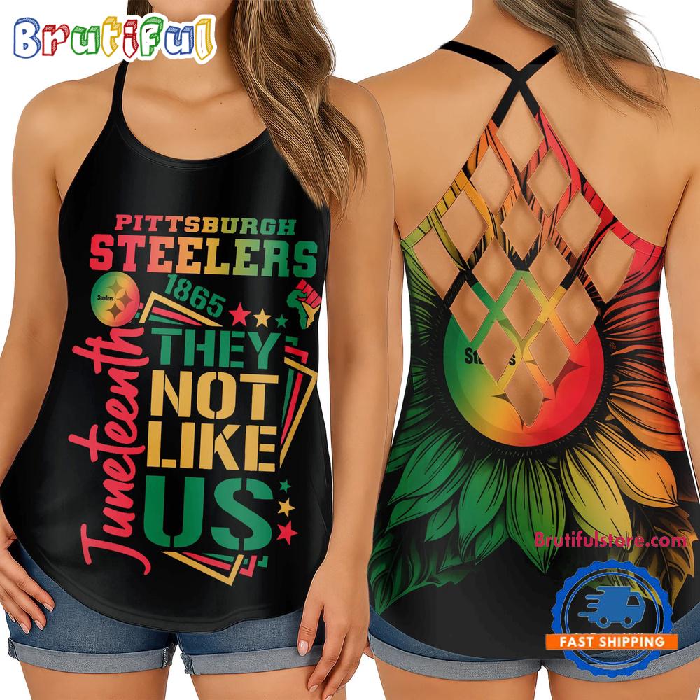 NFL Pittsburgh Steelers Juneteenth 1865 They Not Like US Women’s Criss Cross Tank Top