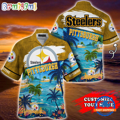 NFL Pittsburgh Steelers Palm Tree Hot Summer Hawaiian Shirt Gifts Sport Fans