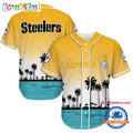 NFL Pittsburgh Steelers Palm Trees Summer On The Beach Baseball Jersey