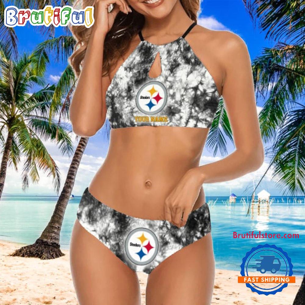 NFL Pittsburgh Steelers Personalized Women’s Summer Cami 2 Piece Bikini