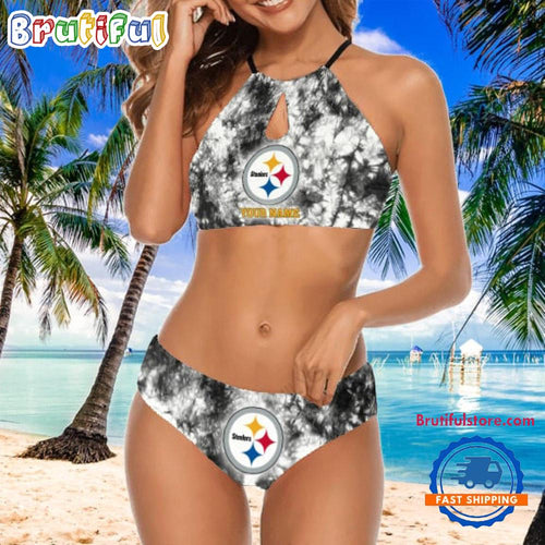 NFL Pittsburgh Steelers Personalized Women’s Summer Cami 2 Piece Bikini