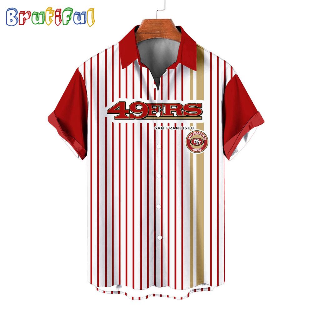 NFL San Francisco 49ers Classic Retro Mascot Line Summer Beach Hawaiian Shirt