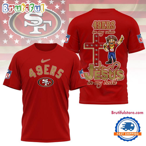 NFL San Francisco 49ers Football And Jesus 3D Shirt