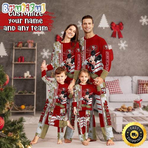 NFL San Francisco 49ers Pajamas Mickey Mouse For Family Custom Name Pajamas