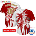 NFL San Francisco 49ers Palm Trees Pattern Summer Personalized Baseball Jersey