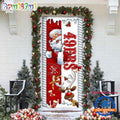 NFL San Francisco 49ers Santa Reindeer Merry Christmas Door Cover, Football Christmas Home Decor