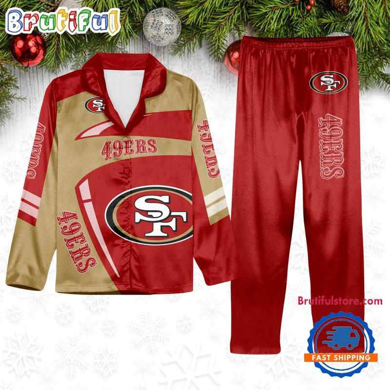 NFL San Francisco 49ers Special Football Team Winter Season Satin Pajamas Set