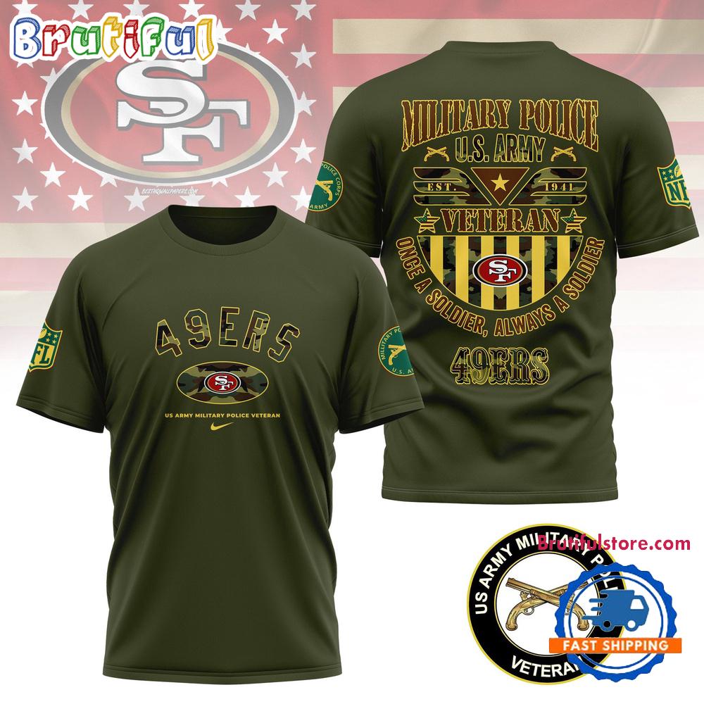 NFL San Francisco 49ers US Army Military Police Veteran All Over Print Shirt