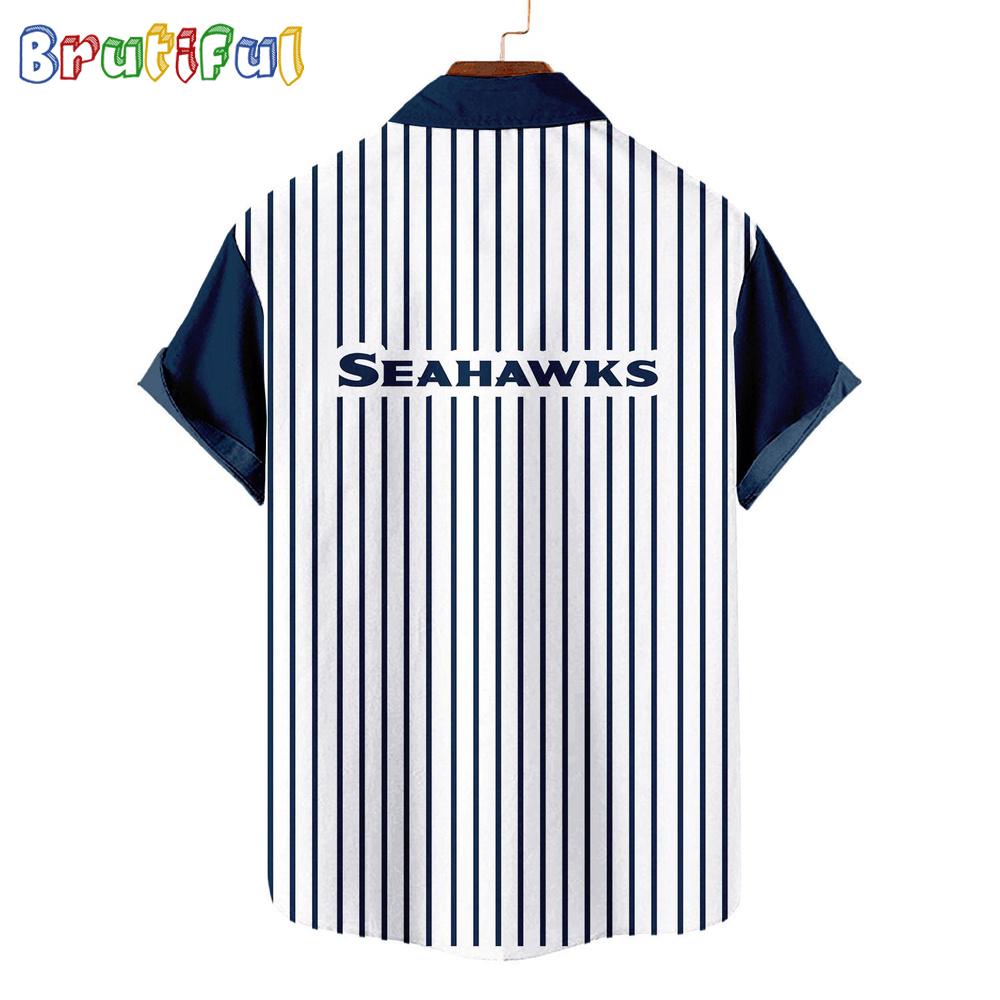 NFL Seattle Seahawks Classic Retro Mascot Line Summer Beach Hawaiian Shirt