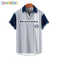 NFL Seattle Seahawks Classic Retro Mascot Line Summer Beach Hawaiian Shirt
