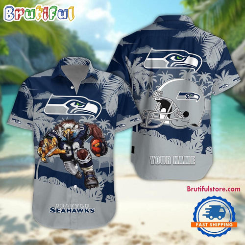 NFL Seattle Seahawks Football Mascot Summer Hawaiian Shirt