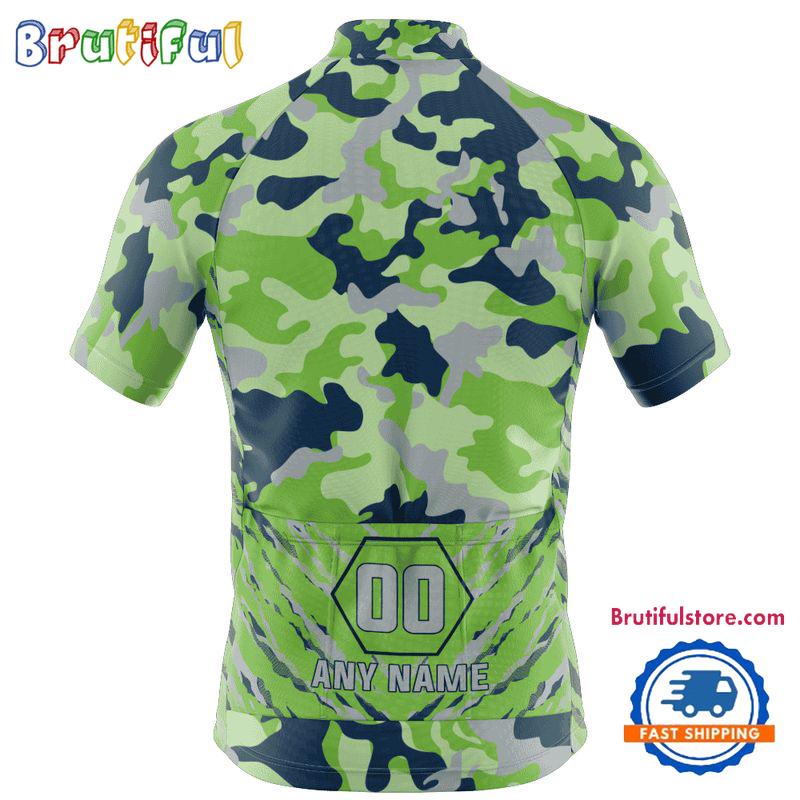 NFL Seattle Seahawks Football Team Colorful Camo Cycling Jersey