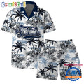 NFL Seattle Seahawks Football Team Logo Pattern Flamingo Hibiscus Summer Hawaiian Shirt And Beach Short